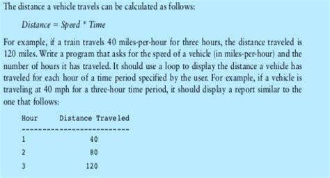 the distance a vehicle travels can be calculated as follows|Chapter 5 .